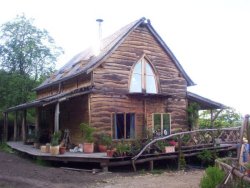 Strawbale house in the woods